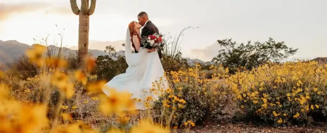 Couple in the Desert at The Venue at Chilleens | unique wedding venues in arizona