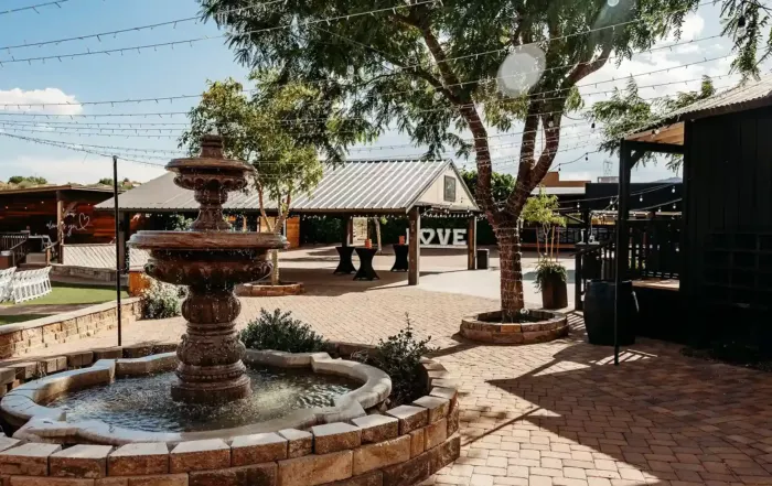 water fountain at wedding venue