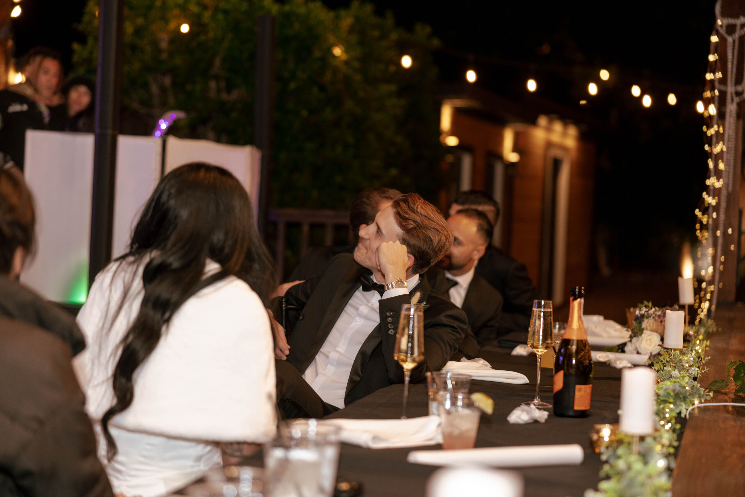 bride and groom enjoying their reception 